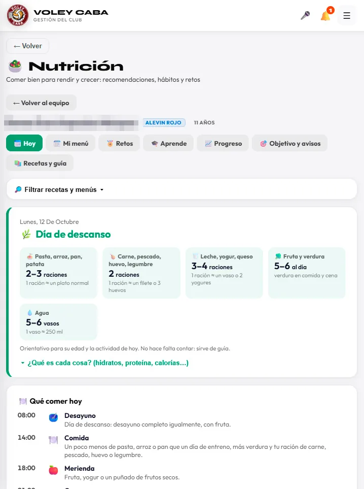 Nutrición para rendir y crecer