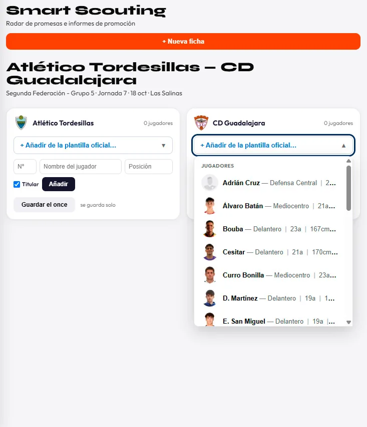 Scouting: plantillas
